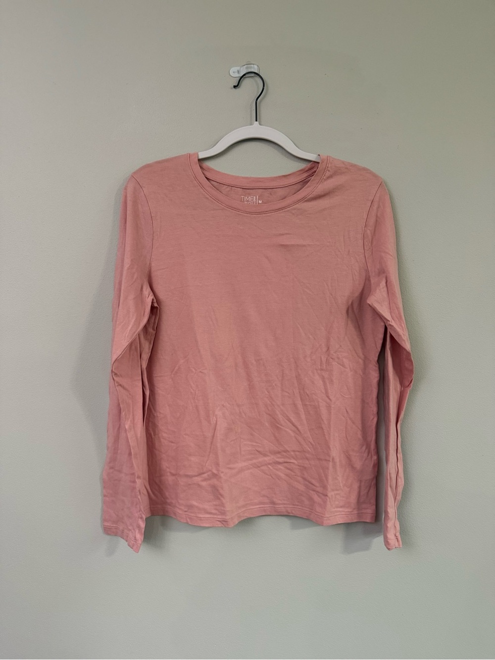 Time and Tru Women's Long-Sleeve Crewneck Top - Dusty Pink